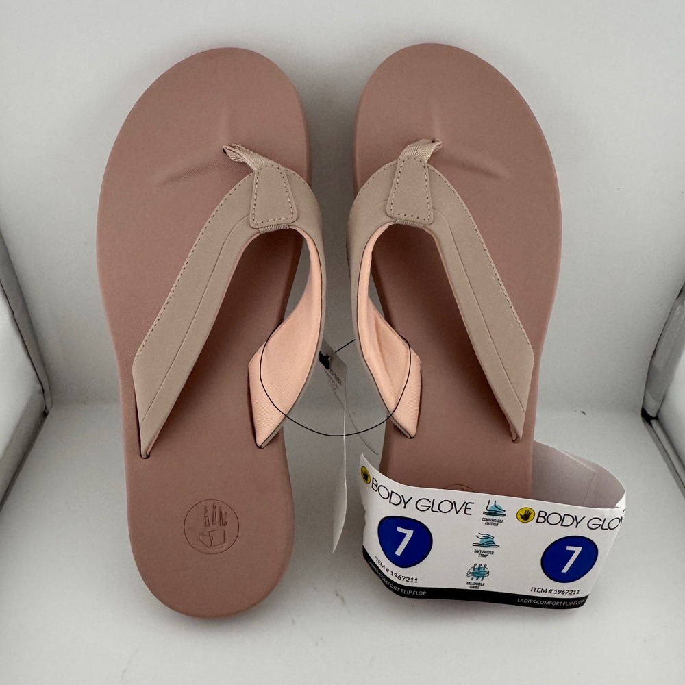 Body Glove Comfort Flip Flop Women Size 7 Pink Cushioned Thong Sandal 1967211